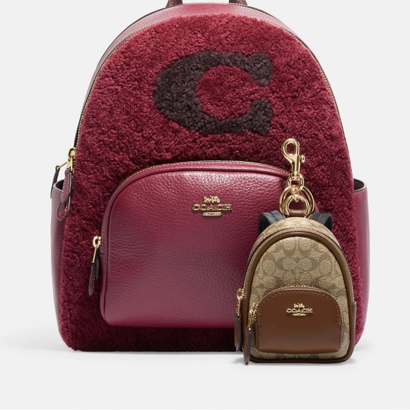 Coach Accessories Mini Court Backpack Bag Charm In Signature Canvas Poshmark